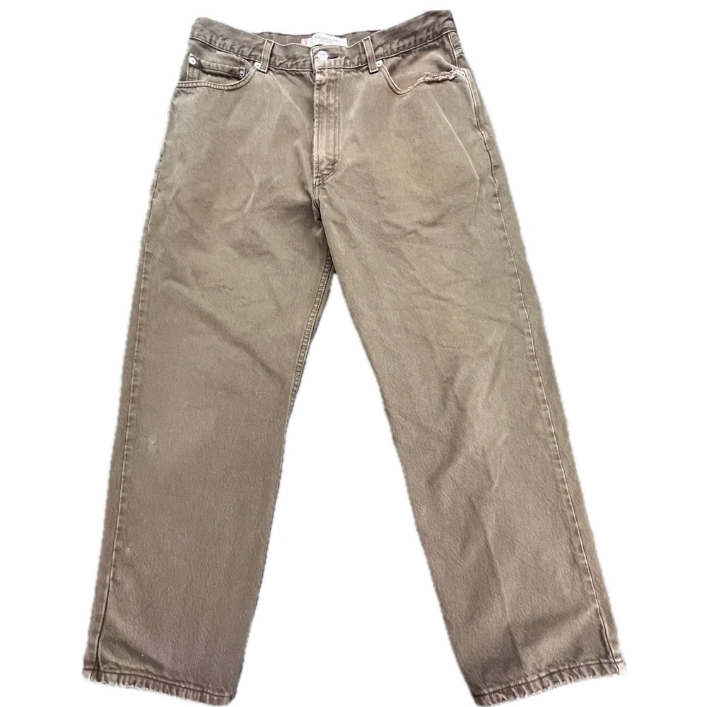 Levi's 550 Mens Relaxed Fit Olive Green Jeans W36 L29